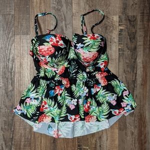 Peplum tankini top